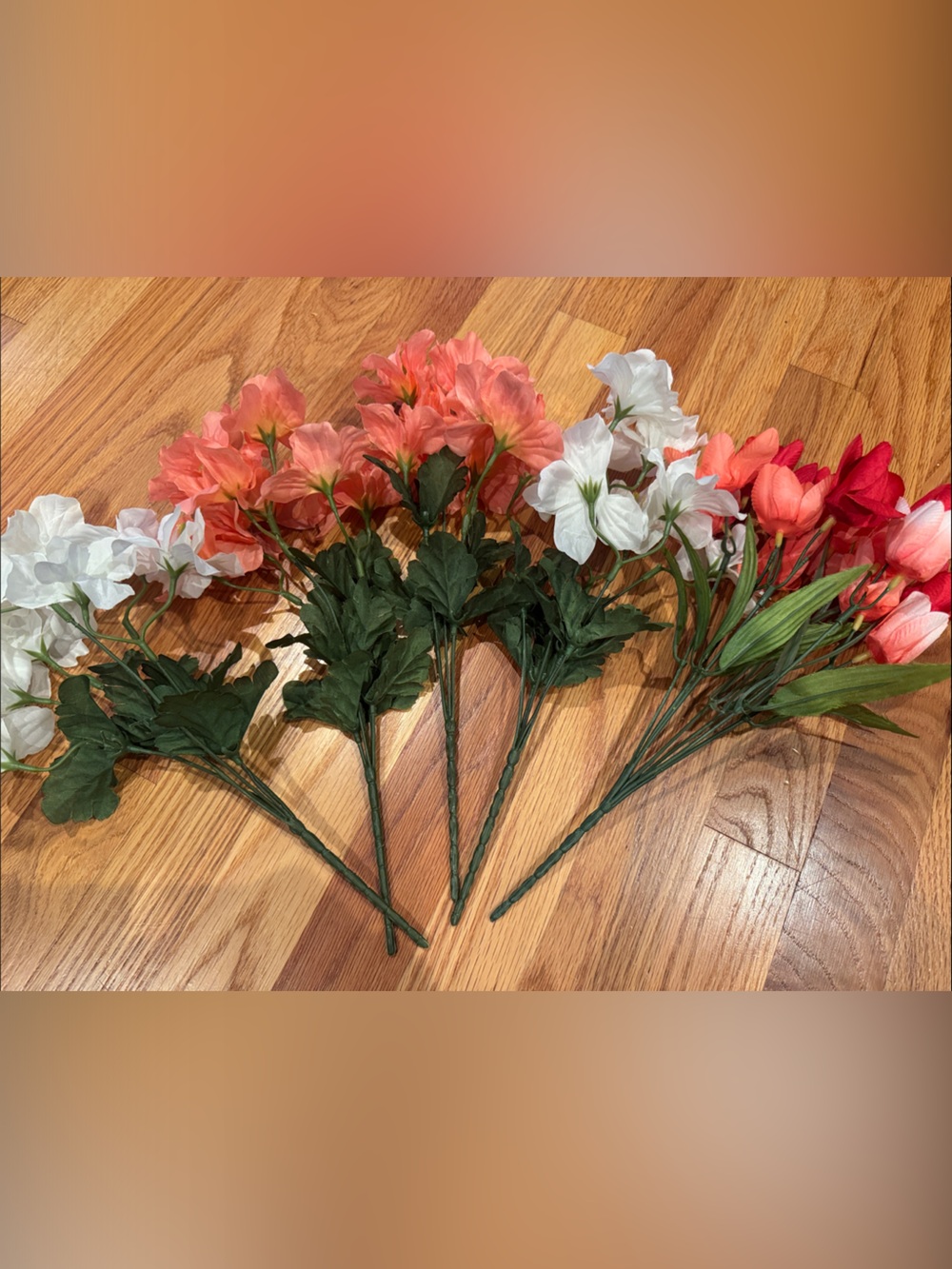 Michaels Coral, White and Red Faux Floral Stem Assortment — 5 pieces